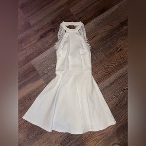 White Halter Neck Dress